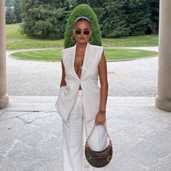 White maxi vest blazer - Picture 1 of 6